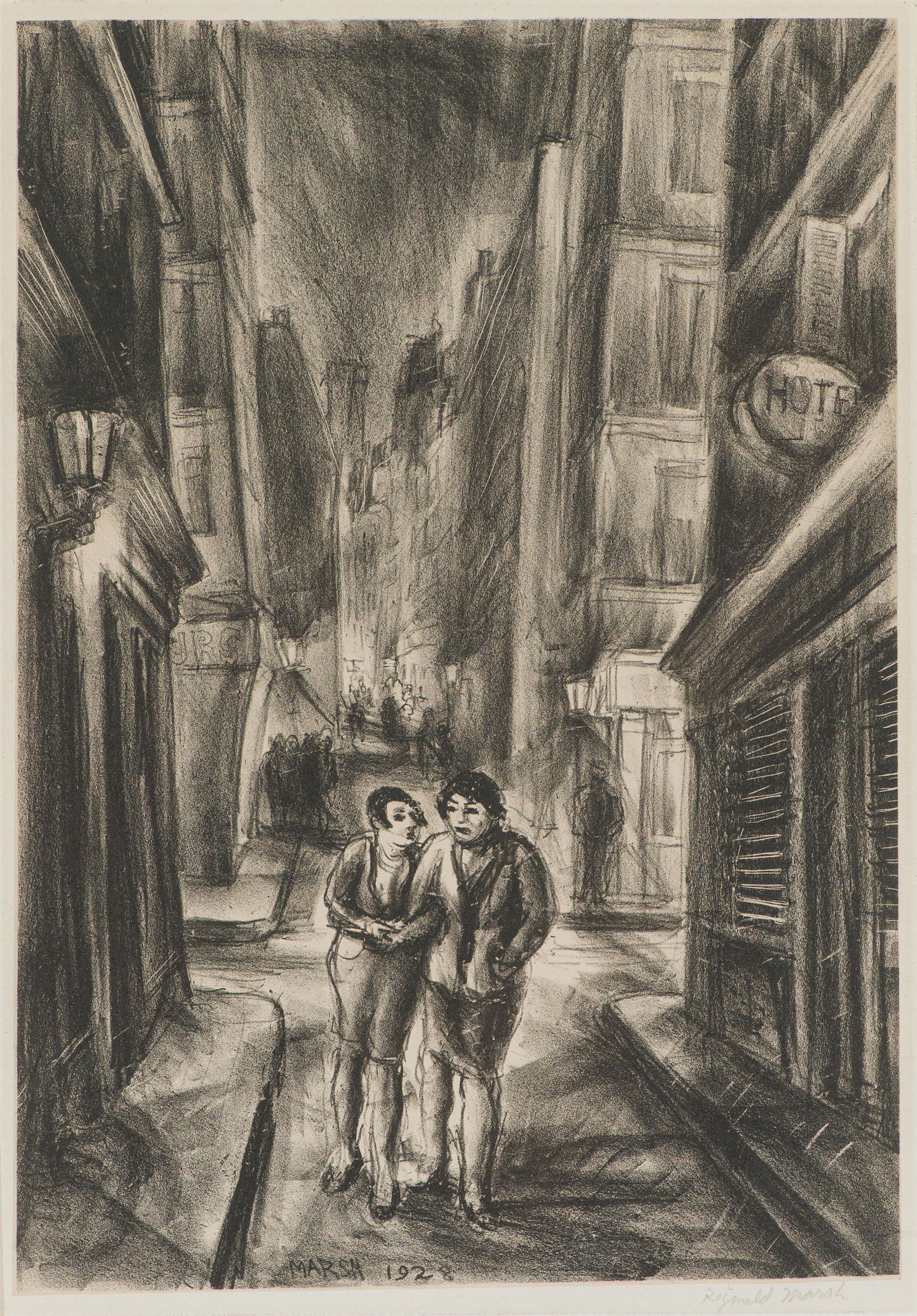 Reginald Marsh Old Paris Night Street with Two Girls (1 of 2)