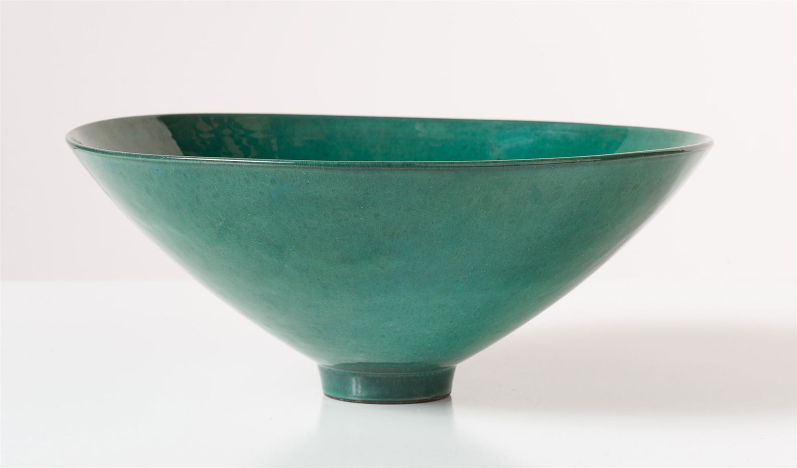 James Lovera Green Bowl: James Lovera (American, 1920-2015) Green Bowl Porcelain with lacquer 5.25 x 12.25 x 12.25 (in) Incised Lovera, bottom