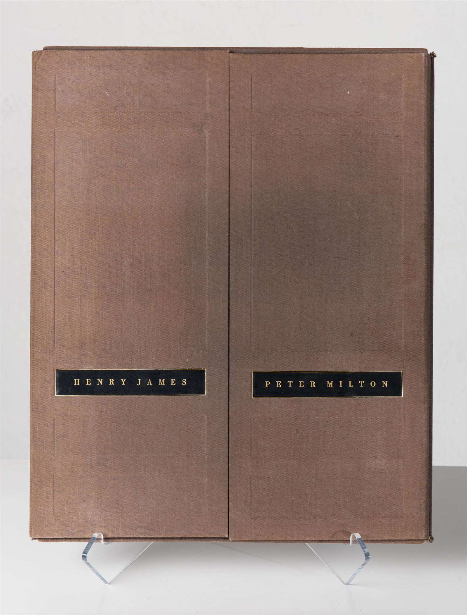 Peter Milton The Jolly Corner Portfolio, 1971: Peter Milton (American, b. 1930) The Jolly Corner Portfolio, 1971 (21) Etchings on Rives Buff paper in brown linen portfolio ed. 119 of 150 19 x 15 (in) Numbered and signed in pencil 119/150 P W Milto