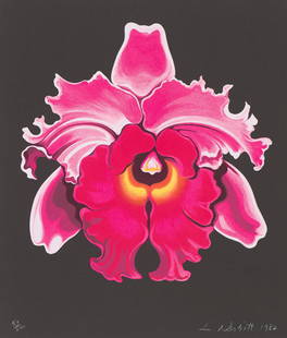 Lowell Nesbitt Pink Orchid, 1982: Lowell Nesbitt (American, 1933-1993) Pink Orchid, 1982 Lithograph on paper ed. 53 of 200 25 x 22 (in) Signed and dated in white pencil L Nesbitt 1982, lower right