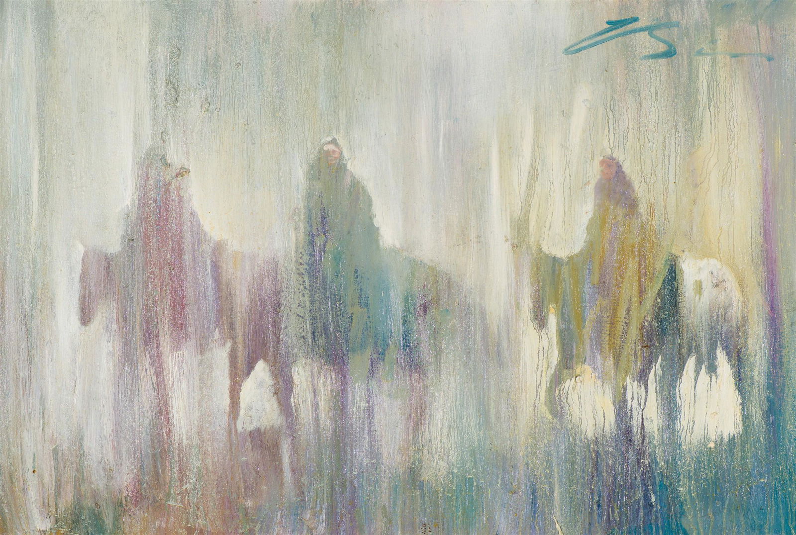 Earl Biss Figures Moving out of the Mist, 1996 (1 of 3)