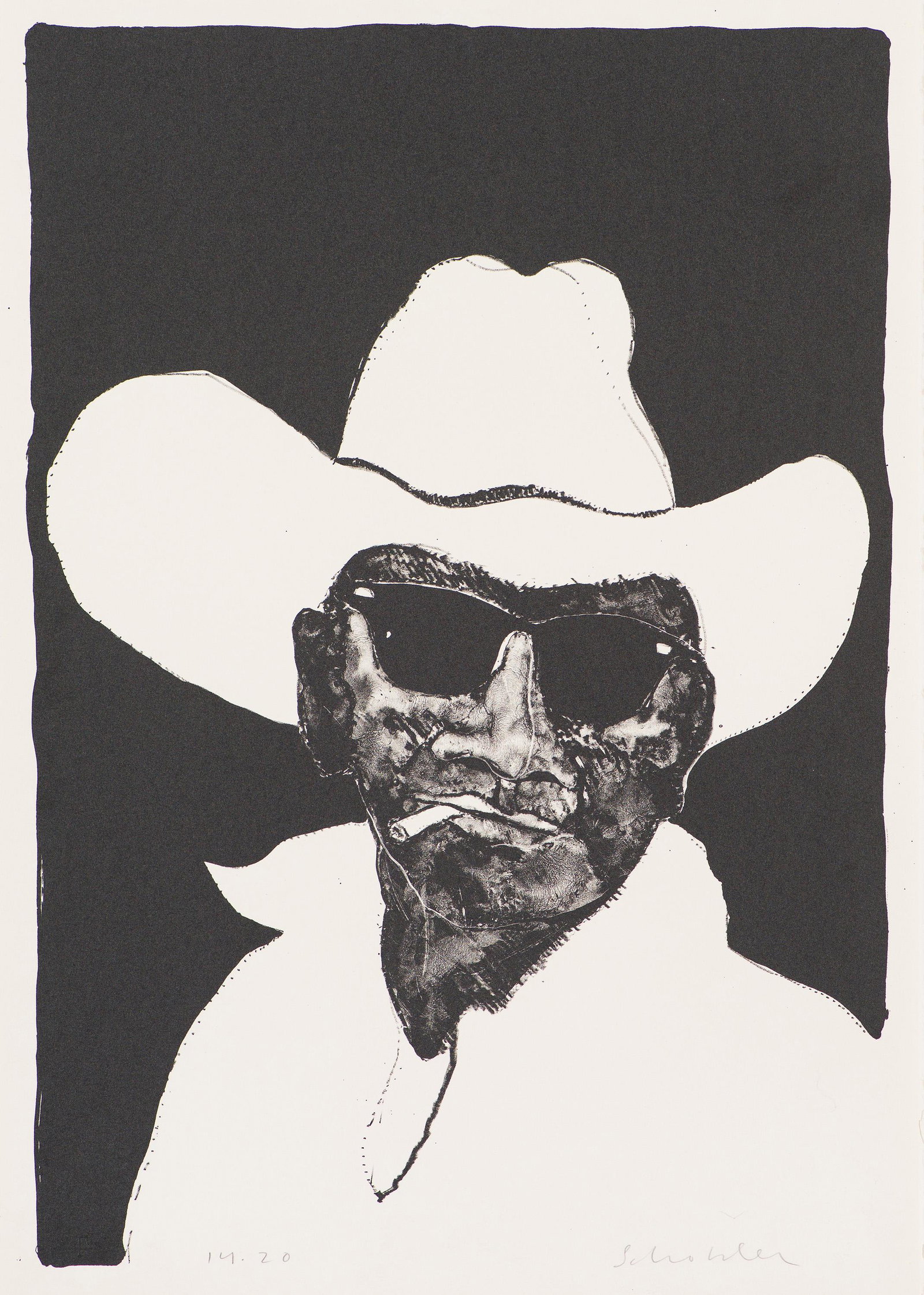 Fritz Scholder Cowboy Indian (Second State) (T: 74-178), 1974 (1 of 1)