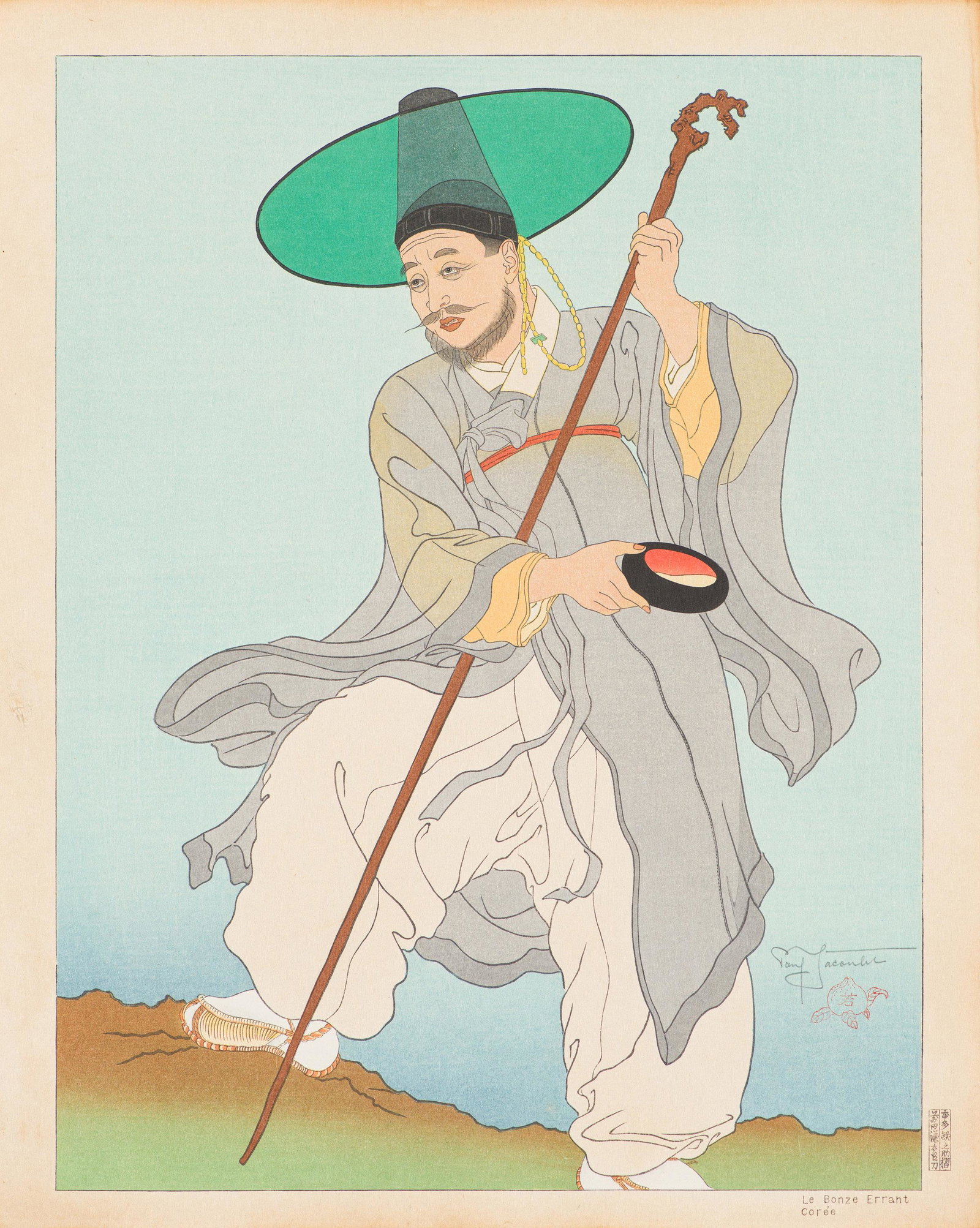Paul Jacoulet Le Bonze Errant Corée, 1948 (1 of 1)