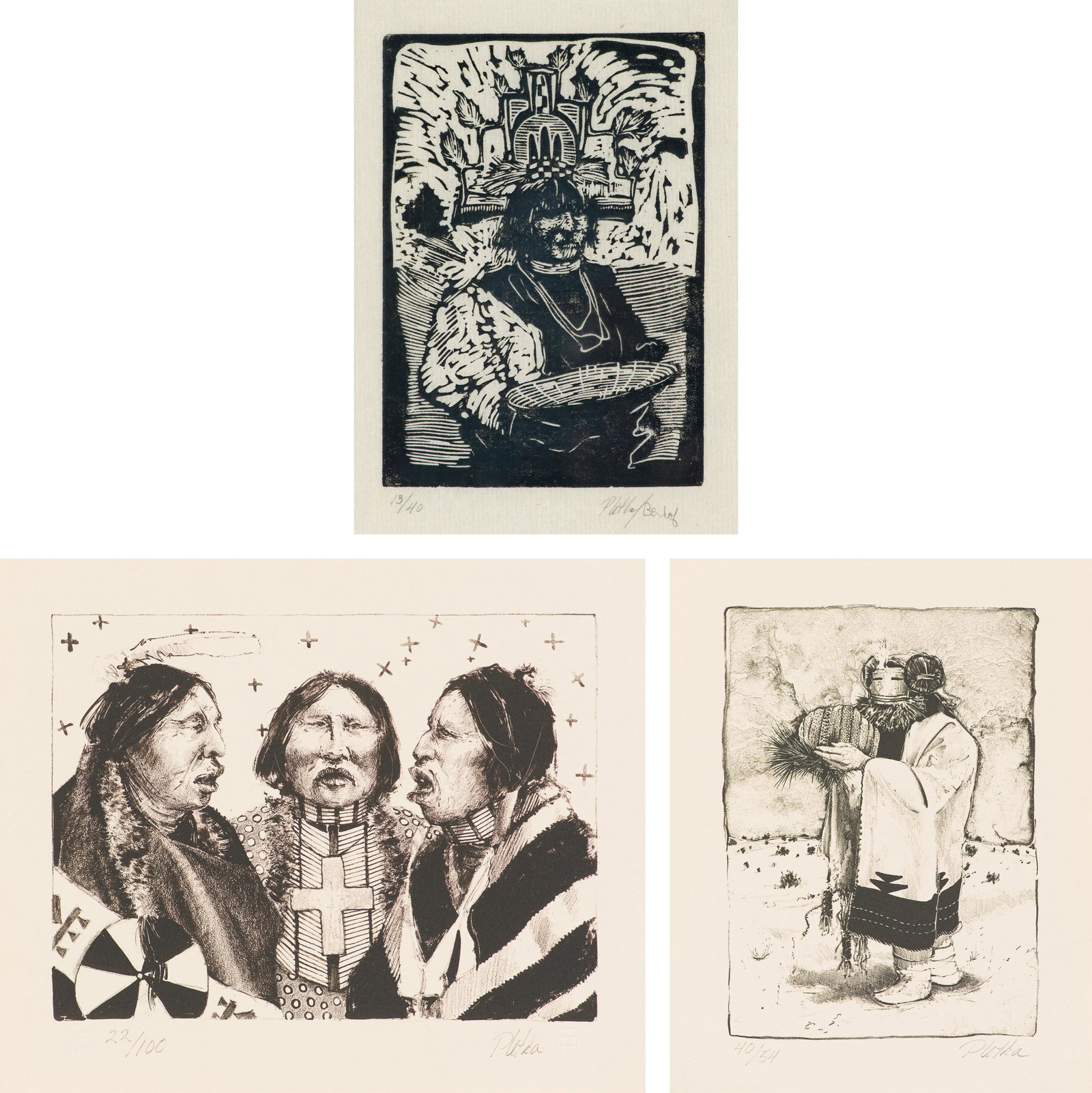 Paul Pletka (3) Figure in Front of Church (Christmas Card),… (1 of 6)