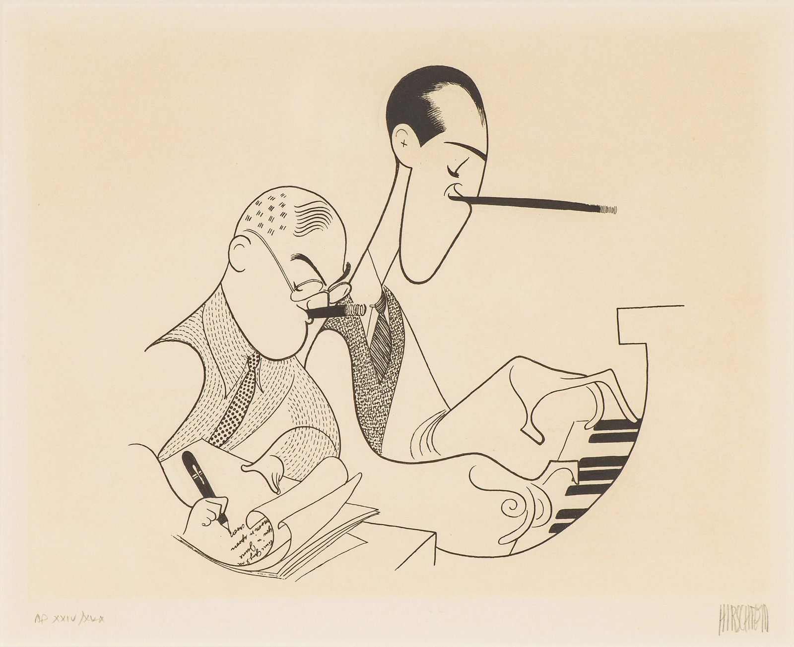 Albert Hirschfeld Ira and George Gershwin, 1982 (1 of 2)