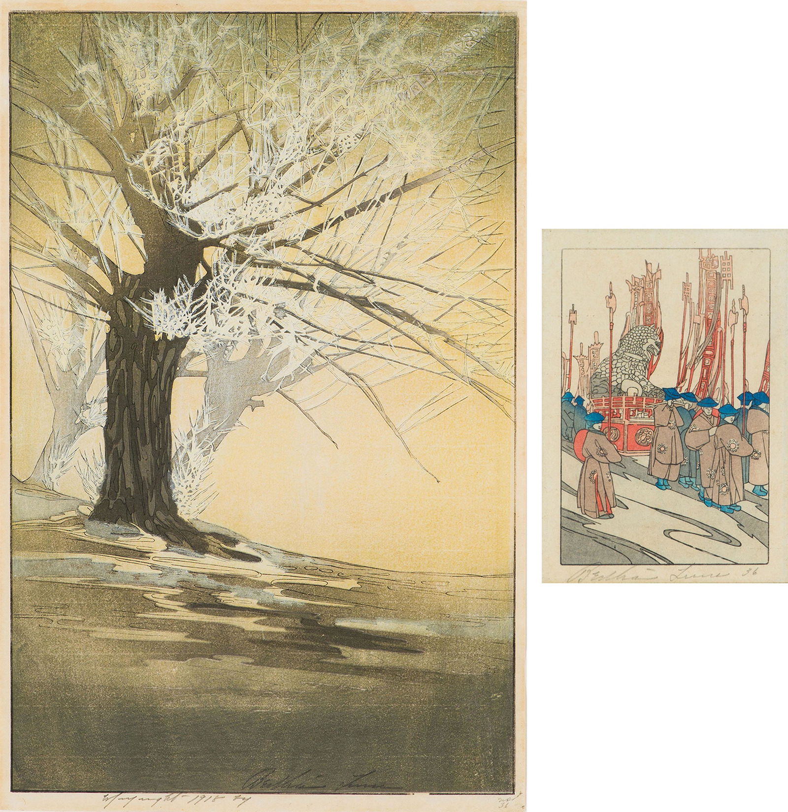 Bertha Lum (2) Frost & Chinese Funeral (Gravalos/Pulin 50 & 109), 1918 & 1936 (1 of 6)
