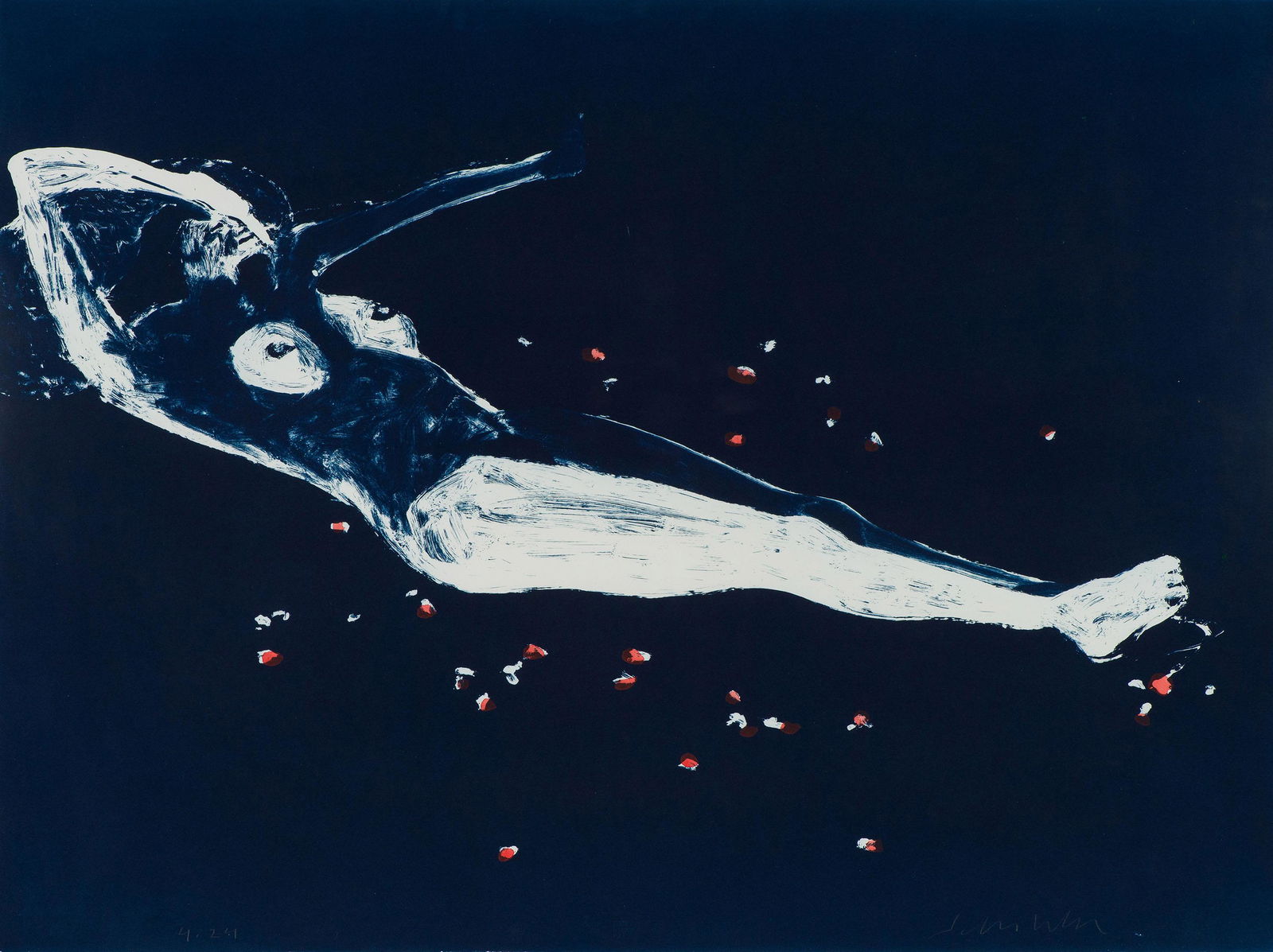 Fritz Scholder Mystery Woman with Rose Petals, 1990-1 (1 of 2)