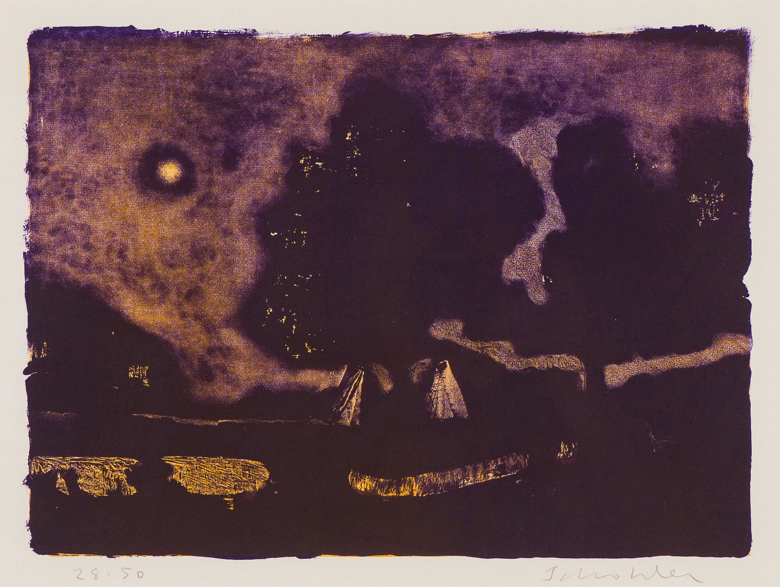 Fritz Scholder Indian Encampment After Blakelock (State II) (T: 77-629a), 1977 (1 of 2)