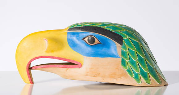 A. Chuk Eagle Head, 1992: A. Chuk (Native American, 20th/21st Century) Eagle Head, 1992 Carved and painted wood 10 x 25 x 10.5 (in) Signed and dated A. Chuk 1992, inside of head