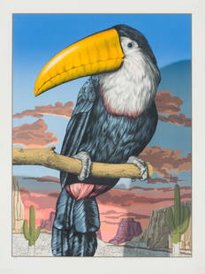 Tom Palmore Toucan, 1980: Tom Palmore (American, b. 1945) Toucan, 1980 Serigraph on paper ed. 124 of 125 39 x 29 (in) 42 x 32 x 1.5 (in) Framed Signed and dated in pencil © Tom Palmore 1980, lower right