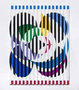 Yaacov Agam Birth of a Flag, 1976: Yaacov Agam (Israeli, b. 1928) Birth of a Flag, 1976 Screenprint with acrylic strips on acrylic board Artist's Proof 16 of 18 from an ed. of 175 30.25 x 26.5 x 0.5 (in) Signed Agam, lower right