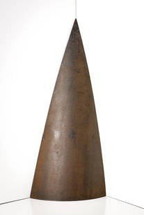 Tom Waldron Maquette for Cone 10, 1994: Tom Waldron (American, b. 1953) Maquette for Cone 10, 1994 Cor-ten steel 21.25 x 9.25 x 2.25 (in) Incised Waldron 94, back Maquette for 'Cone 10' in the collection of the City of Albuquerque, New