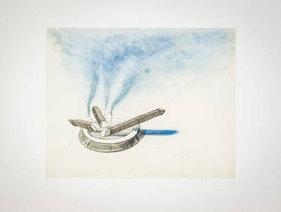 Wayne Thiebaud Cigars, 1979: Wayne Thiebaud (American, 1920-2021) Cigars, 1979 Soft-ground etching with spit bite aquatint and drypoint on Somerset paper ed. 15 of 50 22.75 x 29.75 (in) Signed and dated in pencil Thiebaud