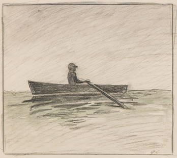 Gordon Cook Row Boat, 1982: Gordon Cook (American, 1927-1985) Row Boat, 1982 Graphite and watercolor on paper 6.75 x 7.75 (in) 14.75 x 15.5 x 1.25 (in) Framed Initialed in pencil GC, lower right Modernism gallery and Schmidt Bin