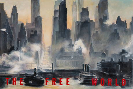 Lawrence Gipe The Free World, 1993: Lawrence Gipe (American, b. 1962) The Free World, 1993 Oil on paper 13 x 19.25 (in) 22.5 x 28.25 x 1.75 (in) Framed Signed Lawrence Gipe, lower right under mat Dedicated to Martin Muller, lower right