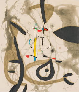 Joan Miró Plate IV from El Pi de Formentor (D. 941; Cramer 217), 1976: Joan Miró (Spanish, 1893-1983) Plate IV from El Pi de Formentor (D. 941; Cramer 217), 1976 Etching and aquatint on Guarro paper ed. 38 of 50 41.5 x 35.5 (in) 54 x 47 x 1.75 (in) Framed Signed in