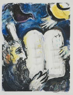Marc Chagall Moïse et les Tables de la Loi (Moses and the Tables of Law) (Mourlot 363), 1962: Marc Chagall (French, Russian, 1887-1985) Moïse et les Tables de la Loi (Moses and the Tables of Law) (Mourlot 363), 1962 Lithograph on Arches paper ed. 20 of 50 27.25 x 21.5 (in) 37 x 31.5 x 2 (