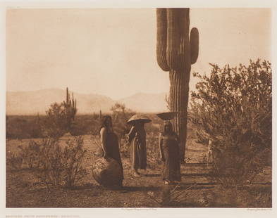 Edward Sheriff Curtis Saguaro Fruit Gatherers - Maricopa (Vol. 2, Pl. 69), 1907: Edward Sheriff Curtis (American, 1868-1952) Saguaro Fruit Gatherers - Maricopa (Vol. 2, Pl. 69), 1907 Photogravure on paper 12.75 x 16.5 (in) 21.5 x 25.5 x 0.75 (in) Framed Unsigned Image measures