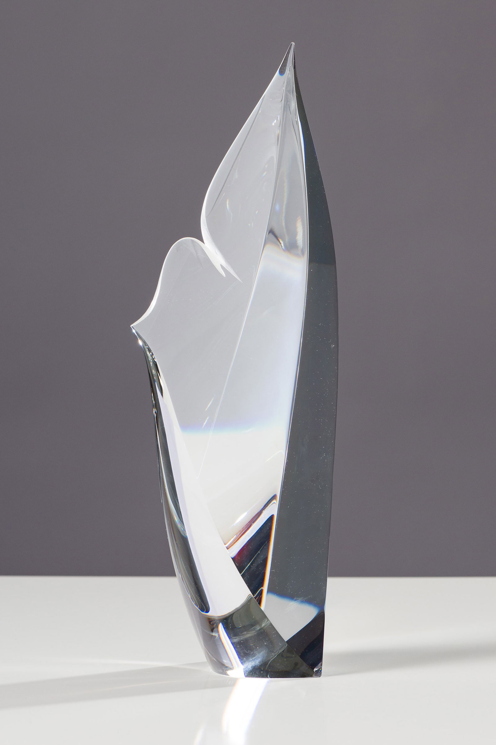 Christopher Ries Desert Flower, 1992: Christopher Ries (American, b. 1952) Desert Flower, 1992 Cut, ground and polished optical crystal 13.75 x 5 x 3.25 (in) Incised Christopher Ries 1/92 ©, bottom