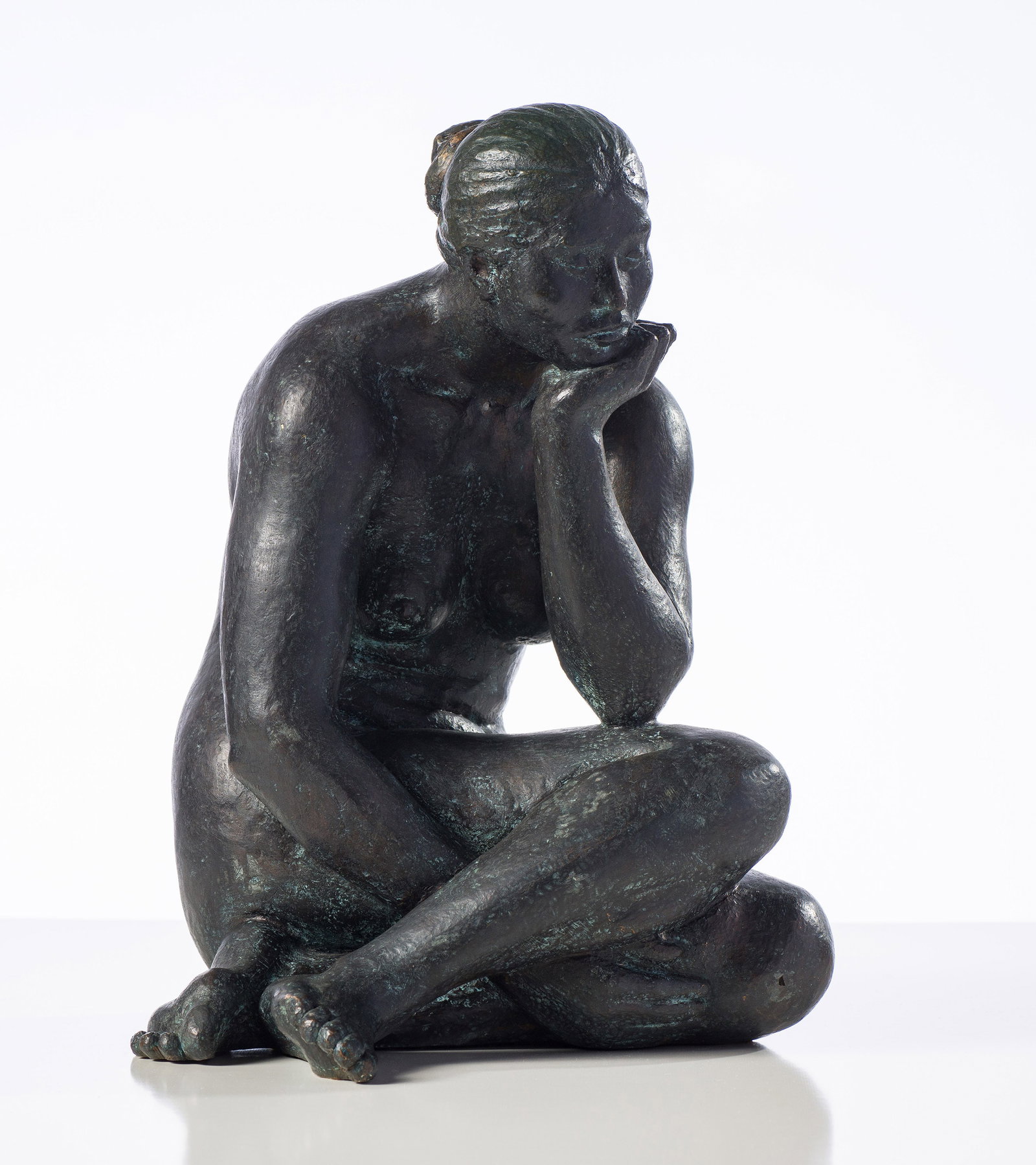 Felipe Castañeda Seated Nude, 1980: Felipe Castañeda (Mexican, b. 1933) Seated Nude, 1980 Bronze 13.25 x 9.75 x 9.25 (in) Incised F Castaneda 1980, lower right