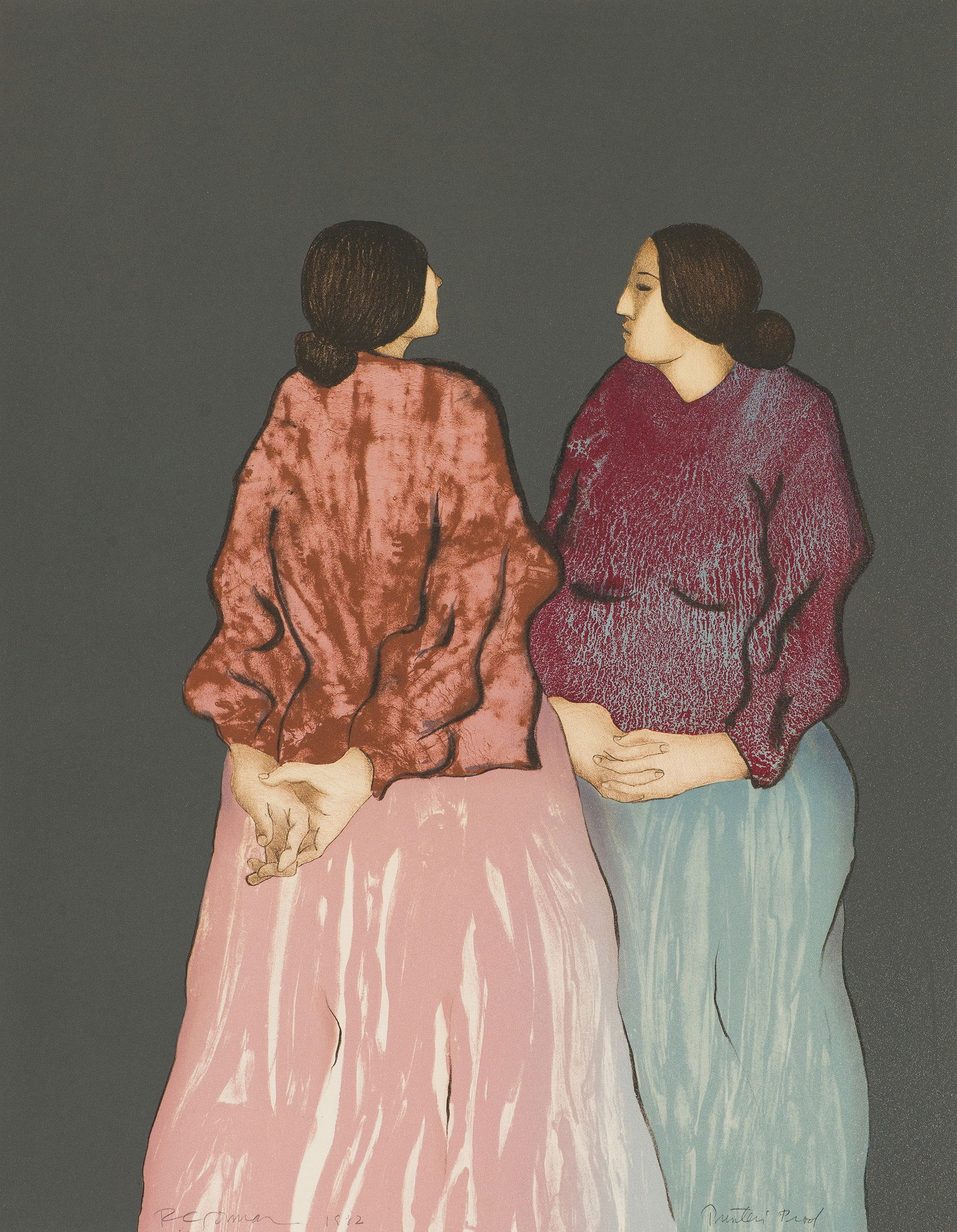 R.C. Gorman Two Sisters, 1982 (1 of 2)