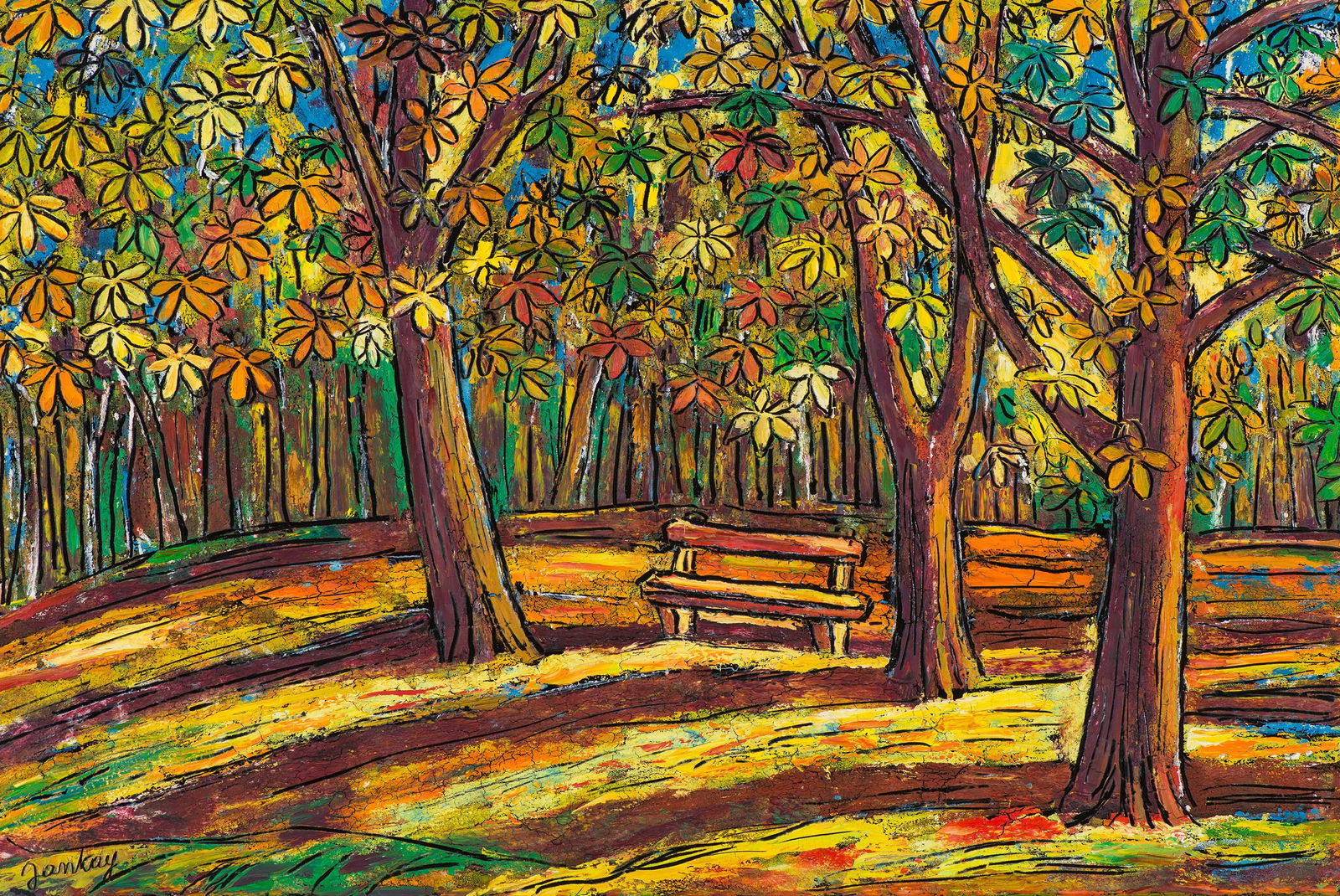 Tibor Jankay Untitled (Landscape with Bench) (1 of 3)