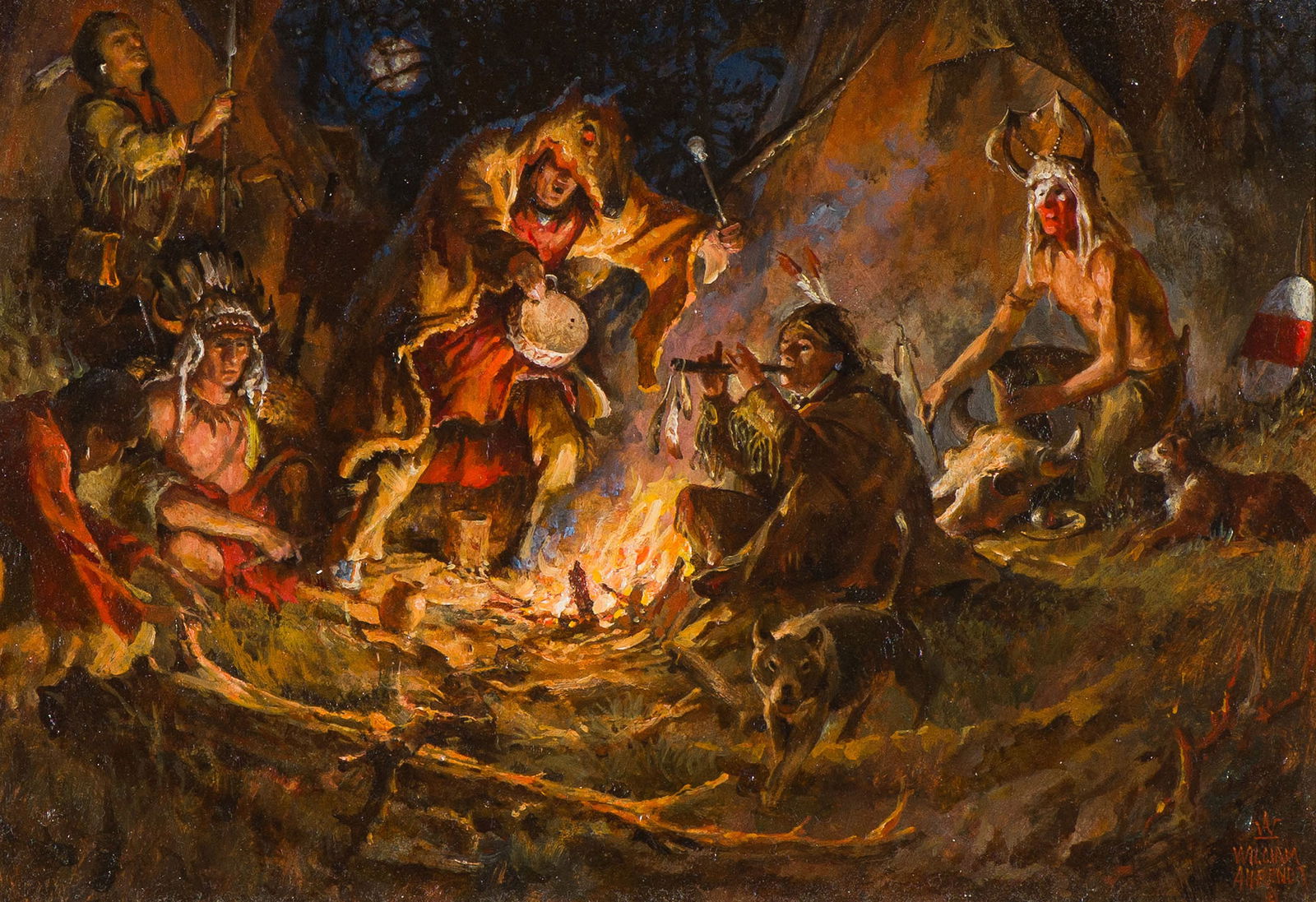 William Ahrendt Figures Around Fire (1 of 3)