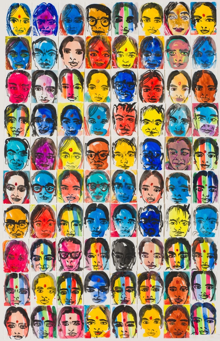 Hunt Slonem Mother Meera, 2002: Hunt Slonem (American, b. 1951) Mother Meera, 2002 Watercolor and gouache on paper applied to foam board 44 x 28.5 (in) 51 x 35.25 x 0.75 (in) Framed Signed and dated in pencil Hunt Slonem 2002, verso
