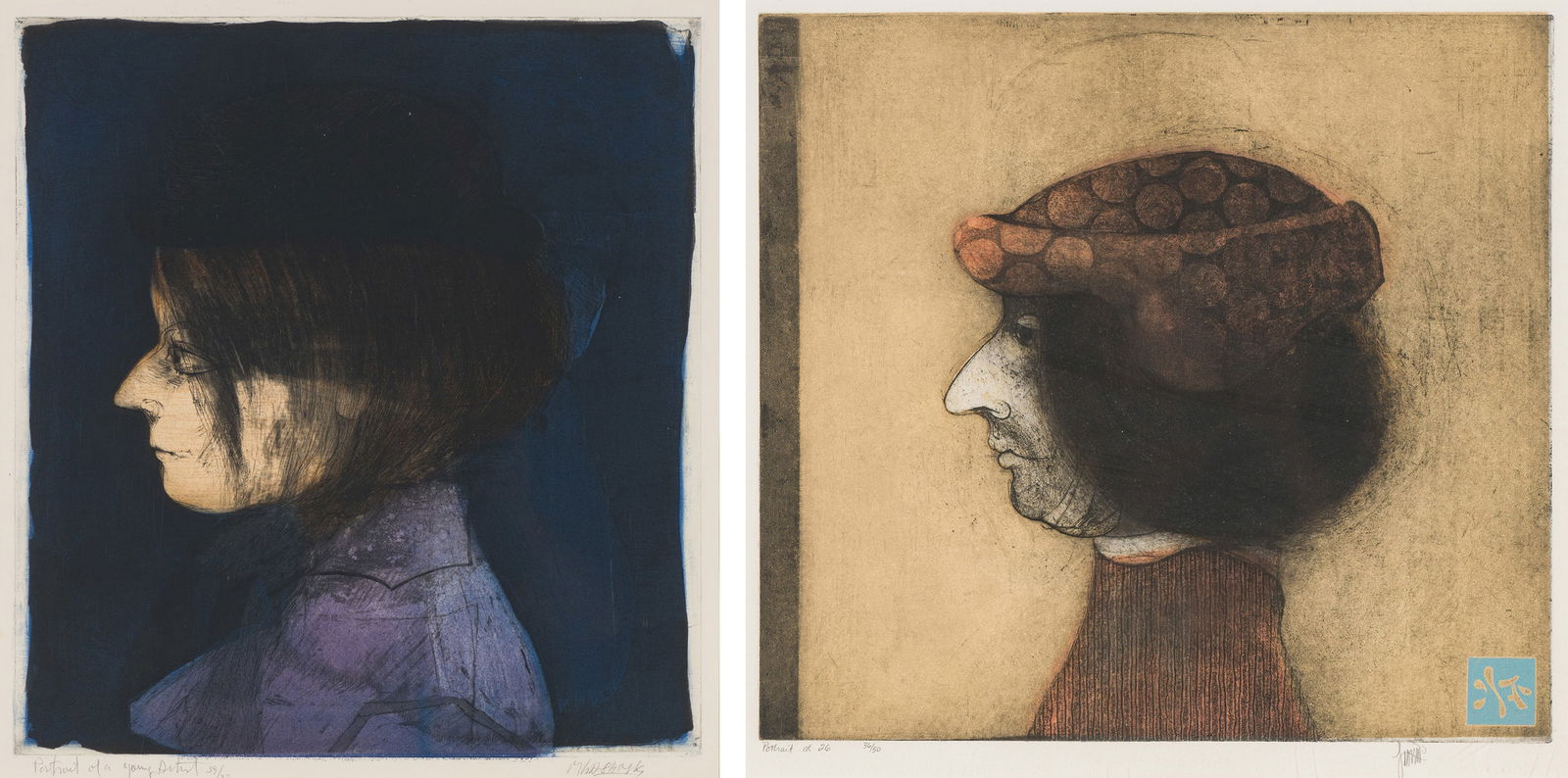 Mauricio & Leonardo Lasansky (2) Portrait of a Young Artist & Portrait at 26, 1965 & n.d. (1 of 6)