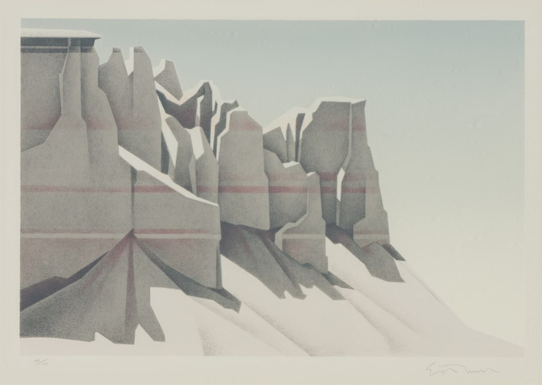 Ed Mell Coalmine Canyon, 1981: Ed Mell (American, 1942-2024) Coalmine Canyon, 1981 Lithograph on paper ed. 68 of 100 22.25 x 30 (in) Signed in pencil Ed Mell, lower right Printed by Southwest Graphics.
