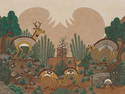 Pablita Velarde Mimbres Antelopes, Quails, and Rabbit, 1993