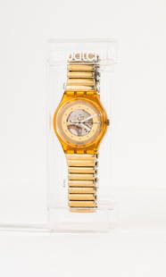 (1) Golden Bond, (2) Day Off, (1) Greenie, (2) Standards: Stoplight: Golden Bond (GP101). 1989. Quartz. Plastic Case Material. Link Bracelet Strap. Day Off (GY400). 1989. Quartz. Metal Case Material. Link Bracelet Strap. Greenie (GX110P). 1990. Quartz. Metal Case