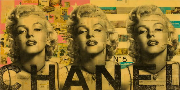 Robert Mars Not a Stitch On Underneath, 2014: Robert Mars (American, b. 1969) Not a Stitch On Underneath, 2014 Mixed media and collage on board encased in resin 40 x 80 (in) Signed and dated Robert Mars 2014, lower right Titled, dated, and