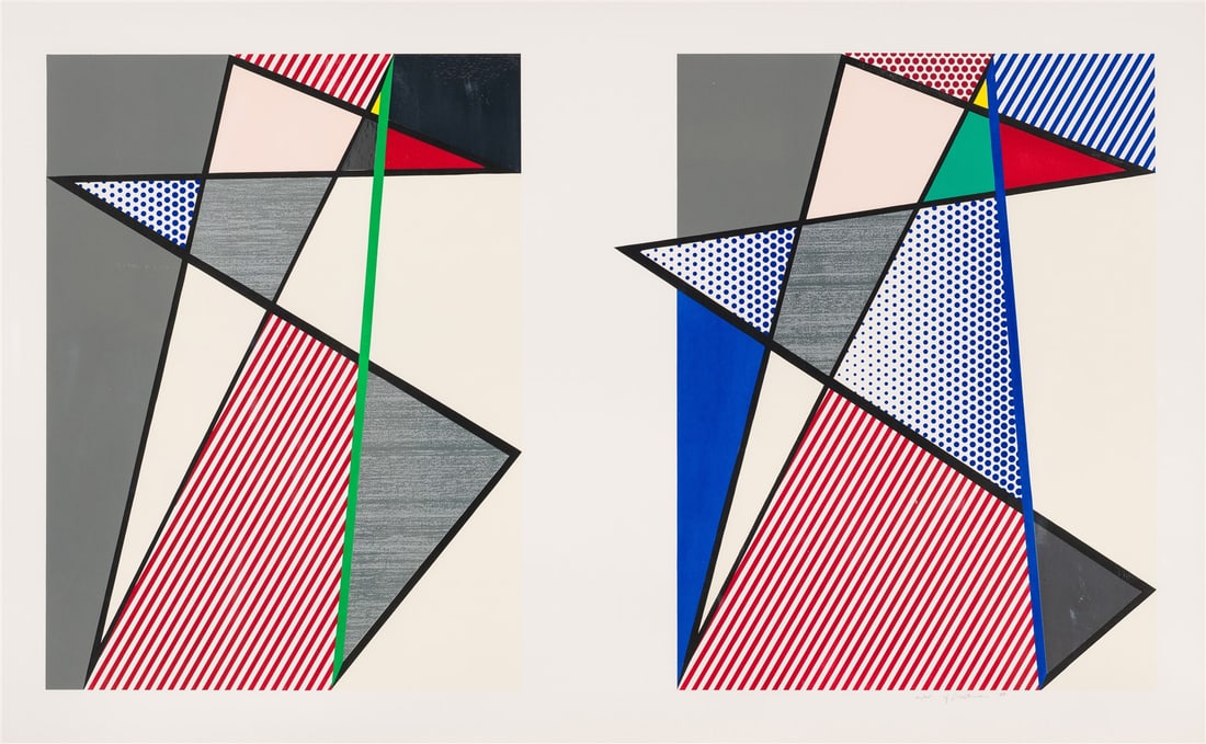 Roy Lichtenstein Imperfect Diptych 57 7/8" x 93 3/4" (C. 225), 1988 (1 of 2)