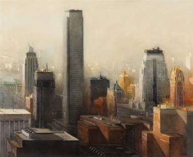 Richard Bunkall Eastern City, 1984: Richard Bunkall (American, 1953-1999) Eastern City, 1984 Oil on canvas 58 x 72 (in) 59 x 73 x 2 (in) Framed Signed Bunkall, lower right