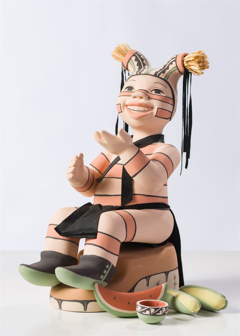 Kathleen Wall Koshare Clown with Watermelon (1 of 2)