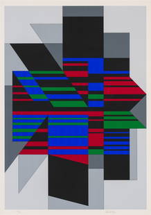 Victor Vasarely Attika, 1990: Victor Vasarely (Hungarian, French, 1906-1997) Attika, 1990 Serigraph on Arches paper ed. 255 of 300 37.25 x 26.75 (in) 48 x 36.5 x 1.5 (in) Framed Signed Vasarely, lower right Lot includes print