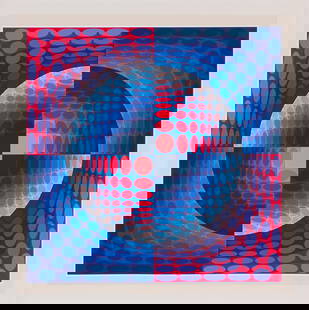Victor Vasarely Relat, from Portfolio Vi-Va, 1978: Victor Vasarely (Hungarian, French, 1906-1997) Relat, from Portfolio Vi-Va, 1978 Serigraph on paper ed. 109 of 250 38 x 38 (in) Signed in pencil Vasarely, lower right Printed by Atelier Arcay,