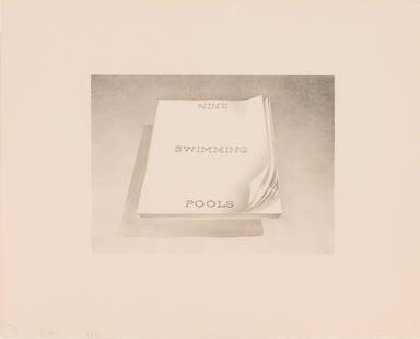 Ed Ruscha Nine Swimming Pools, 1970: Ed Ruscha (American, b. 1937) Nine Swimming Pools, 1970 Lithograph on Arches paper ed. 24 of 30 16 x 20 (in) 27.25 x 30.25 x 1.75 (in) Framed Initialed and dated in pencil E.R. 1970, lower left 