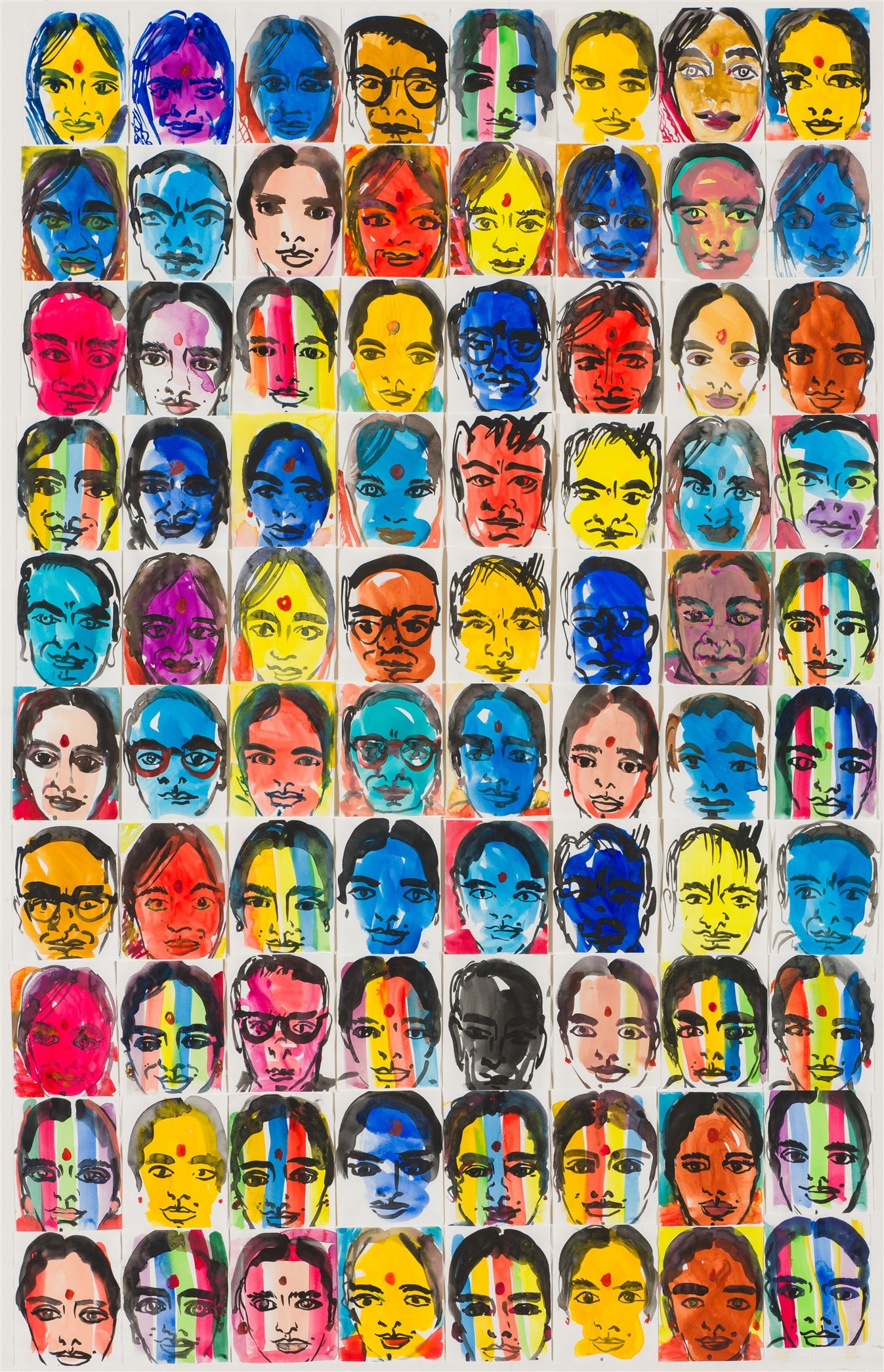 Hunt Slonem Mother Meera, 2002: Hunt Slonem (American, b. 1951) Mother Meera, 2002 Watercolor and gouache on paper applied to foam board 44 x 28.5 (in) 51 x 35.25 x 0.75 (in) Framed Signed and dated in pencil Hunt Slonem 2002, verso