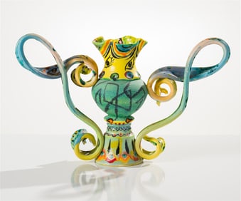 Phillip Maberry Colorful Vase with Eyes