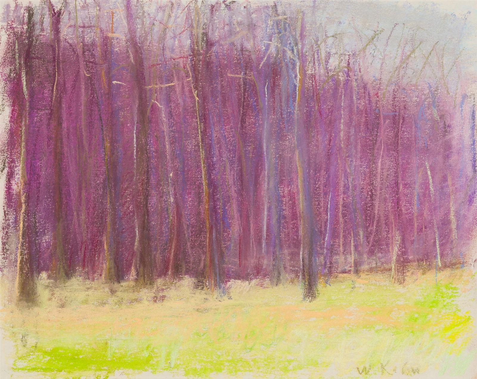 Wolf Kahn Somber Woods, 1987: Wolf Kahn (German, 1927-2020) Somber Woods, 1987 Pastel on paper 10.5 x 13.5 (in) 18.25 x 22 x 1 (in) Framed Signed W Kahn, lower right Titled, dated and "1037" on tag, verso. Additional artwork tag,