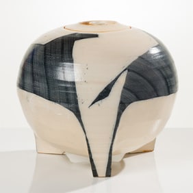 Michael Simon Lidded Bowl with Horses