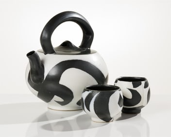 Chris Staley Teapot and (2) Cups, 2005