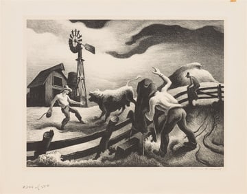 Thomas Hart Benton Photographing the Bull (Fath 75), 1949