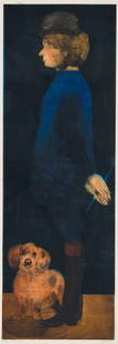 Mauricio Lasansky Lady in Blue, 1967: Mauricio Lasansky (Argentinian, 1914-2012) Lady in Blue, 1967 Etching, engraving, aquatint, and drypoint on paper ed. 48 of 50 78 x 28 (in) 85.5 x 35.25 x 2 (in) Framed Signed in pencil M Lasansky, lo