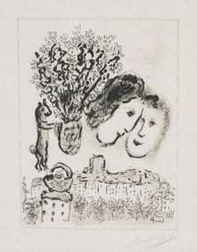 Marc Chagall Double Visage Gris (Mourlot 732), 1975
