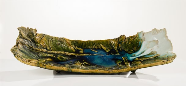 Higashida Shigemasa Large Oribe Platter