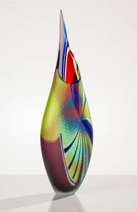Afro Celotto Untitled Vessel, 2006: Afro Celotto (Italian, b. 1963) Untitled Vessel, 2006 Blown glass 25.5 x 8 x 5 (in) Incised and dated Afro Celotto Murano 2006 1/1, bottom