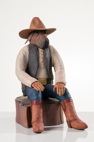 Robert Brubaker Sitting Cowboy Dog